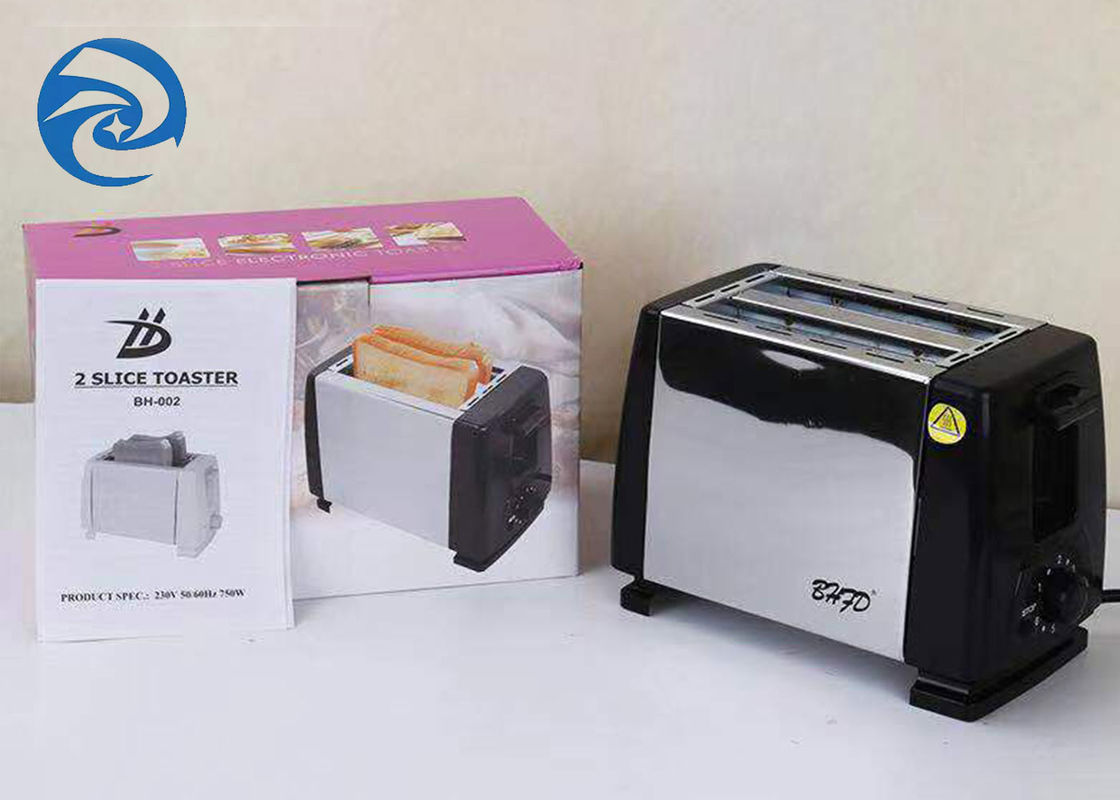 220V 750W Bread Toaster 2 Slice Stainless Steel 6 Speed