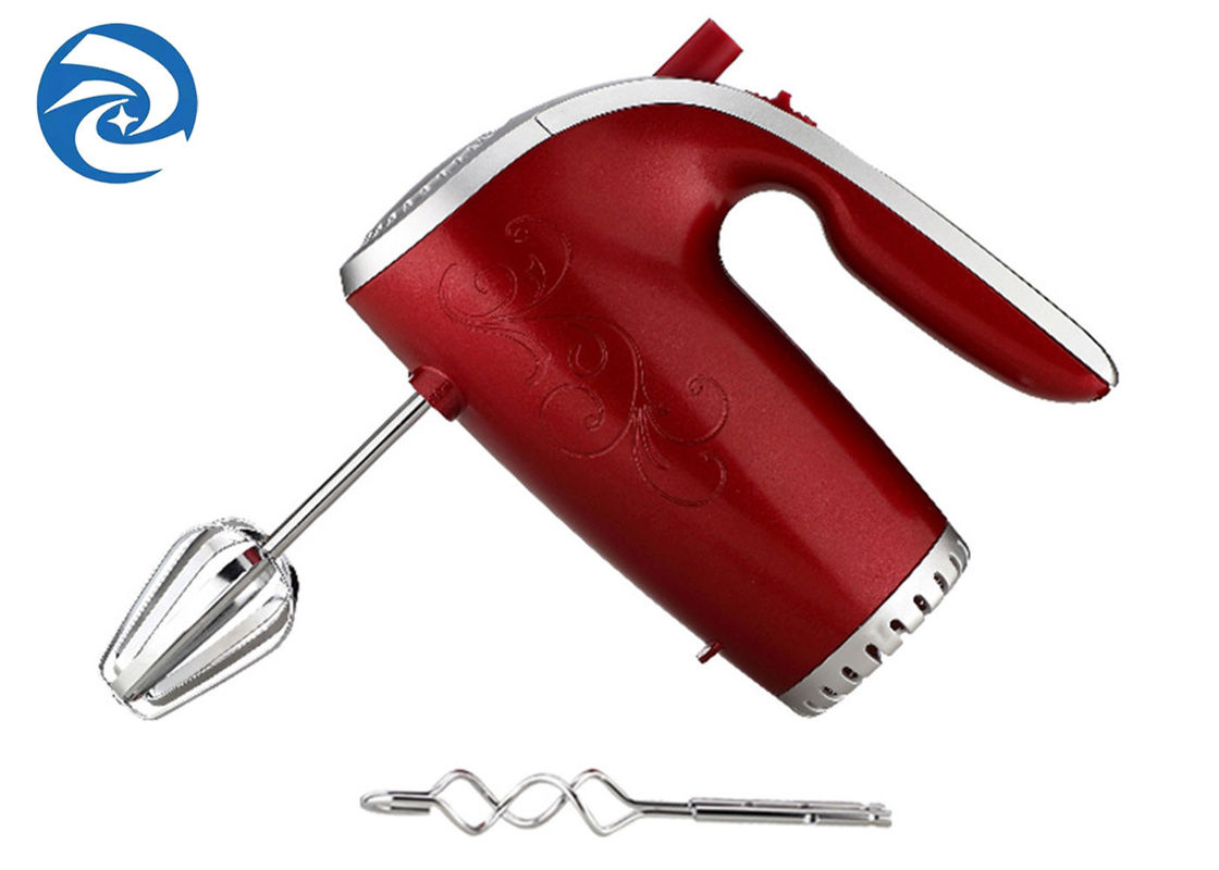 Red 201-250W Mini Electric Egg Beater Household Handheld  5 Speed