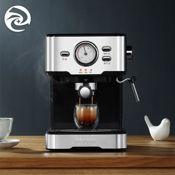 Italian 220V Home Coffee Machine With Milk Frother Black