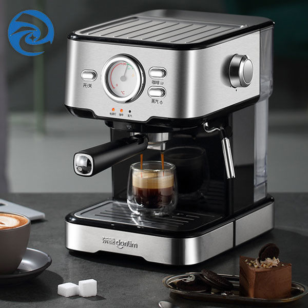 Italian 220V Home Coffee Machine With Milk Frother Black