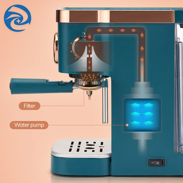 Semi Automatic Home Coffee Machine Small Italian 1050W For Home With Milk Frother