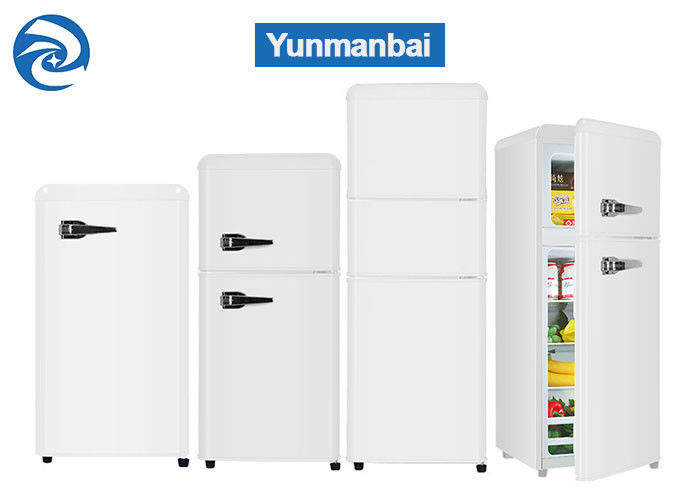 75L 90L 118L Retro White Mini Fridges With Freezer 2.6 Cu Ft