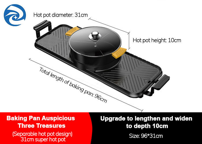 2200W Electric Grills Griddles Skillets smoke free , 220V Electric Barbecue Indoor Hot Pot