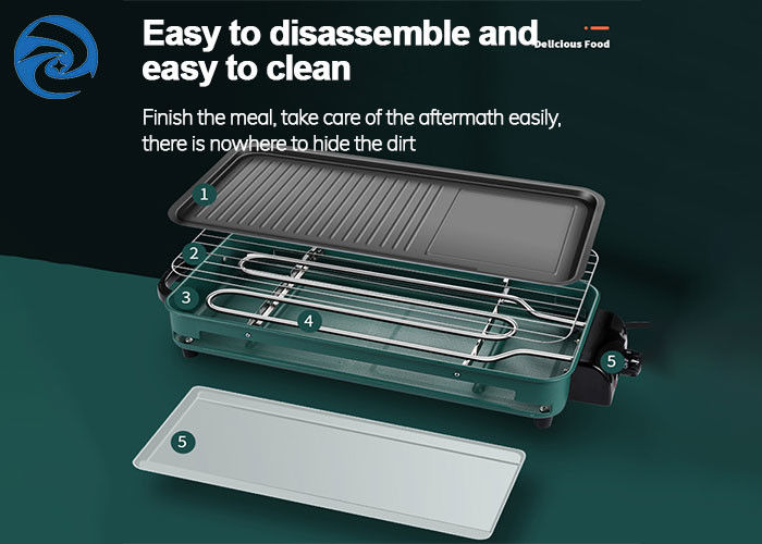 Smokeless Electric Grills Griddles Skillets 1500W 3-10 People